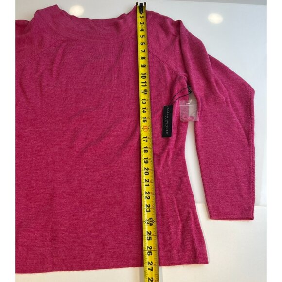 Sarah Spencer Women's Pink 100% Merino Wool Scoop Neck Sweater Size 2X - Picture 4 of 11